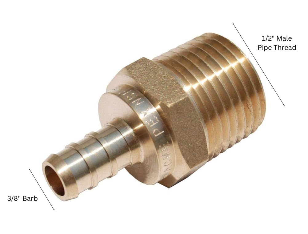 Amazon.com: SharkBite 3/8 x 1/2 Inch Crimp MNPT Male Adapter